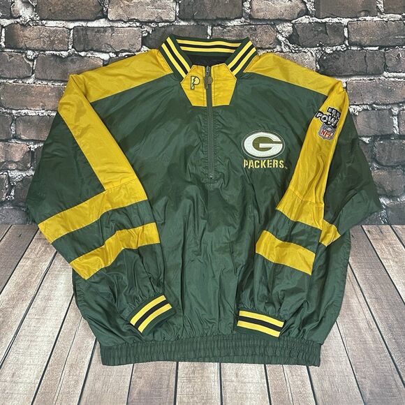Vintage 90s Green Bay Packers Pro Player Reversible Windbreaker Mens Size Large - Picture 1 of 12